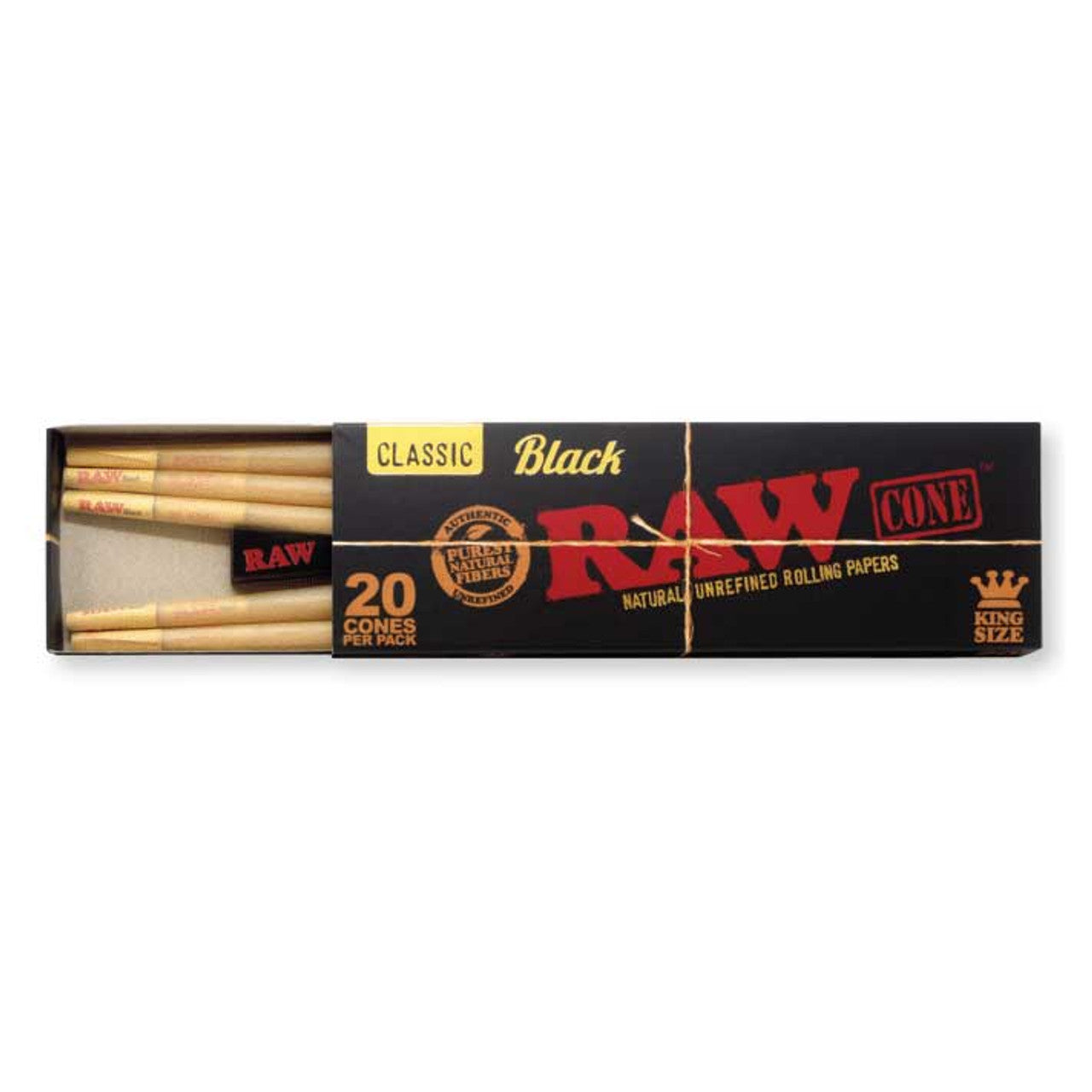 Raw Black 20 Kingsize Pre Rolled Cones - Everyday Smoking