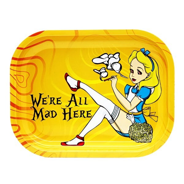 Alice "Were All Mad Here" Small Rolling Tray - Everyday Smoking