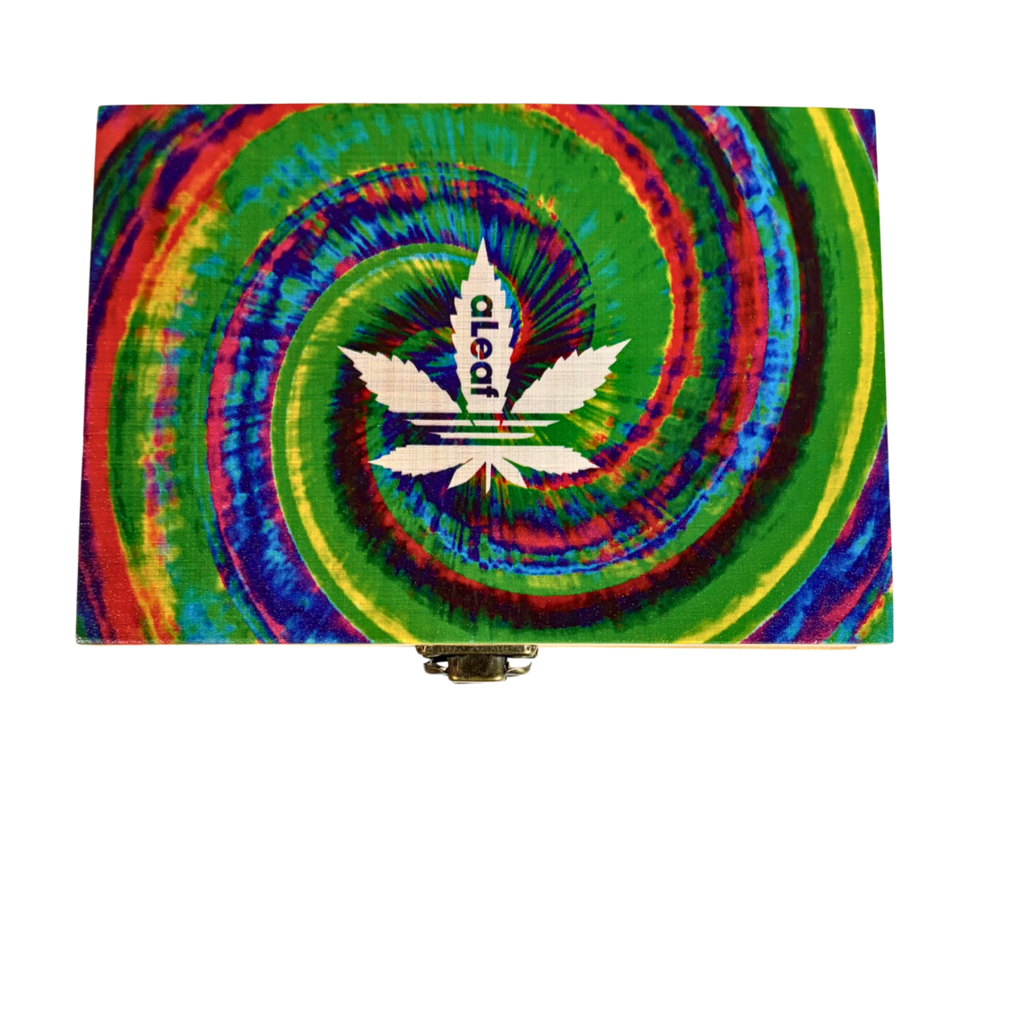 Tie Dye Leaf Small Wooden Rolling Box - Everyday Smoking