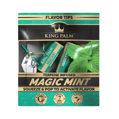 King Palm Magic Mint terpene infused flavour tips with squeeze pop