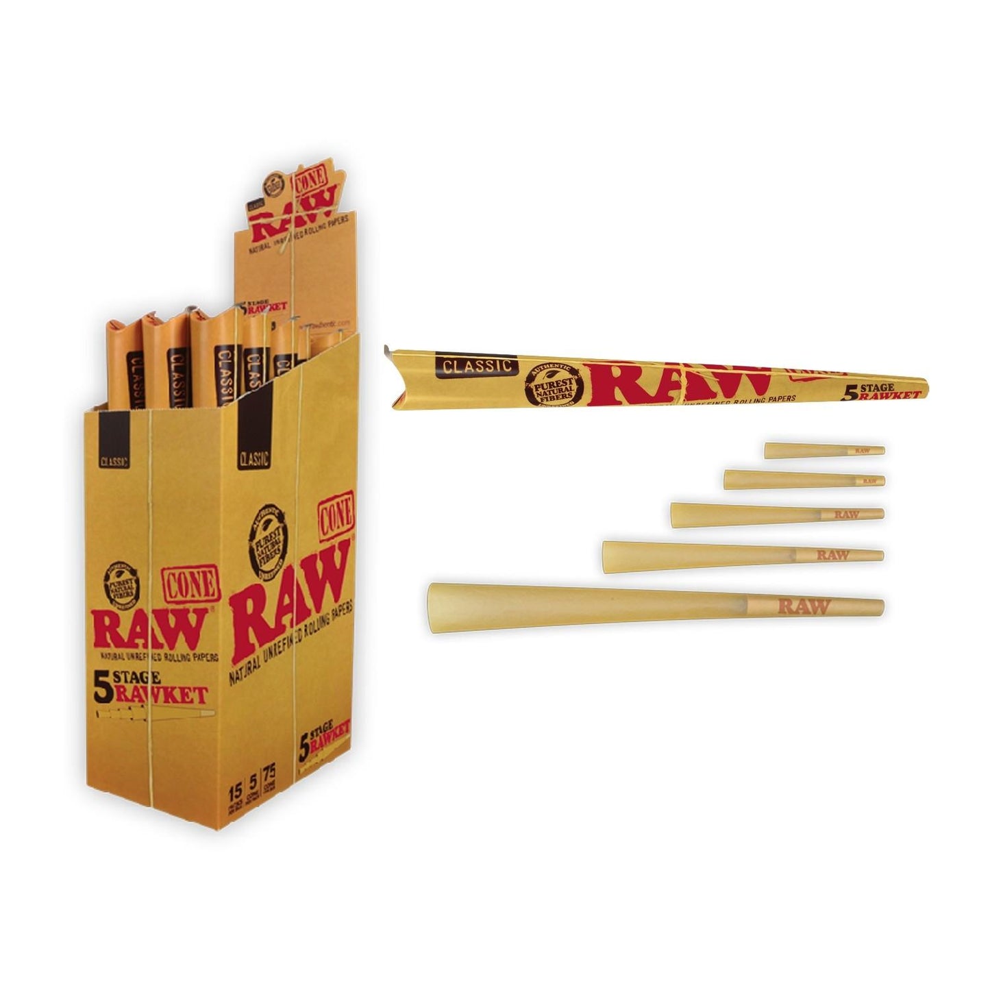 Raw 5 Stage RAWKET Pre Rolled Cones - Everyday Smoking