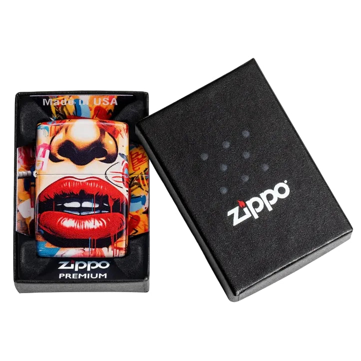 Zippo Graffiti Lips Urban Art Design Windproof Lighter - Everyday Smoking