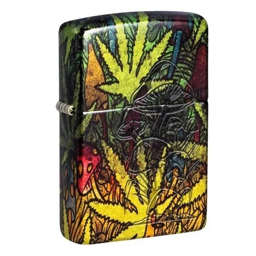 Zippo psychedelic nature windproof lighter multicolour mushroom design