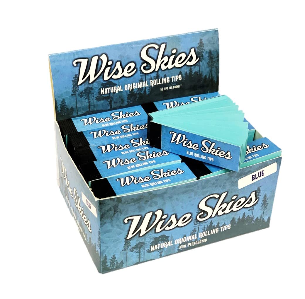 Wise Skies Blue Non Perforated Rolling Tips - Everyday Smoking 