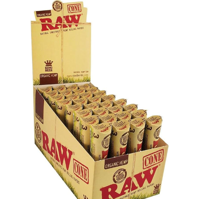 Raw Organic Pack of 3 Kingsize Pre Rolled Cones - Everyday Smoking 