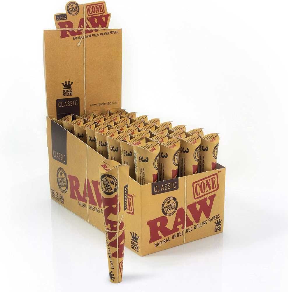 Raw Classic Pack of 3 Kingsize Pre Rolled Cones - Everyday Smoking 