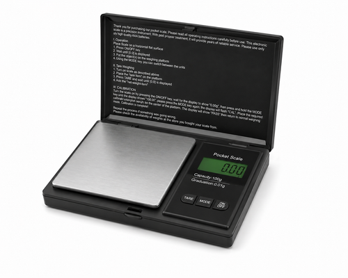 Digital pocket scale by Everyday Smoking, 100g capacity with 0.01g precision, compact and portable for precise weight measurements.