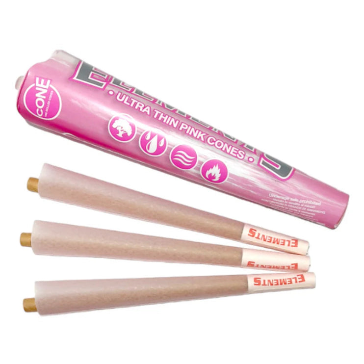 Elements Pink Pack of 3 Kingsize Pre Rolled Cones - Everyday Smoking 