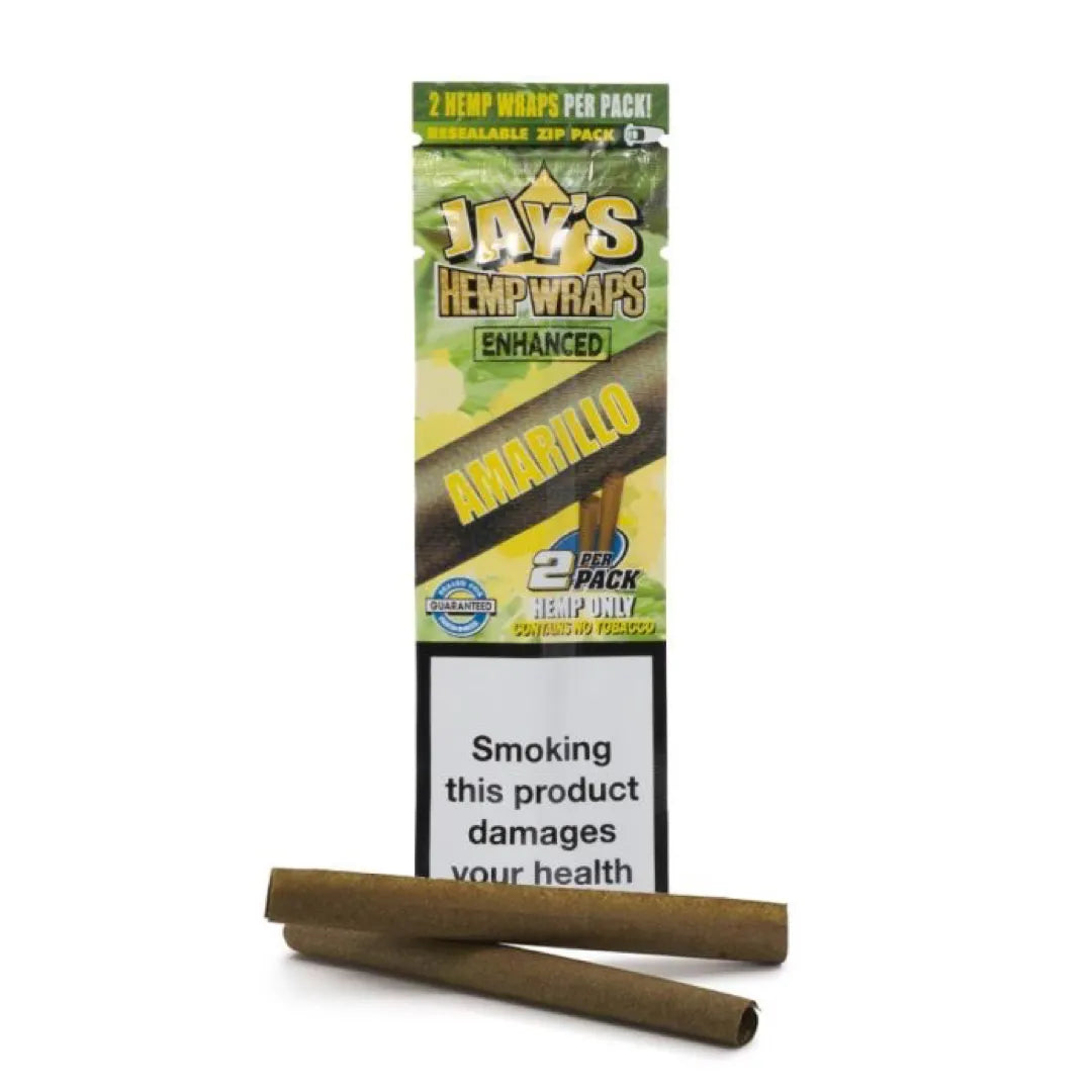 Juicy Jay Amarillo enhanced hemp wraps tobacco free lemon flavoured blunt wraps pack of two