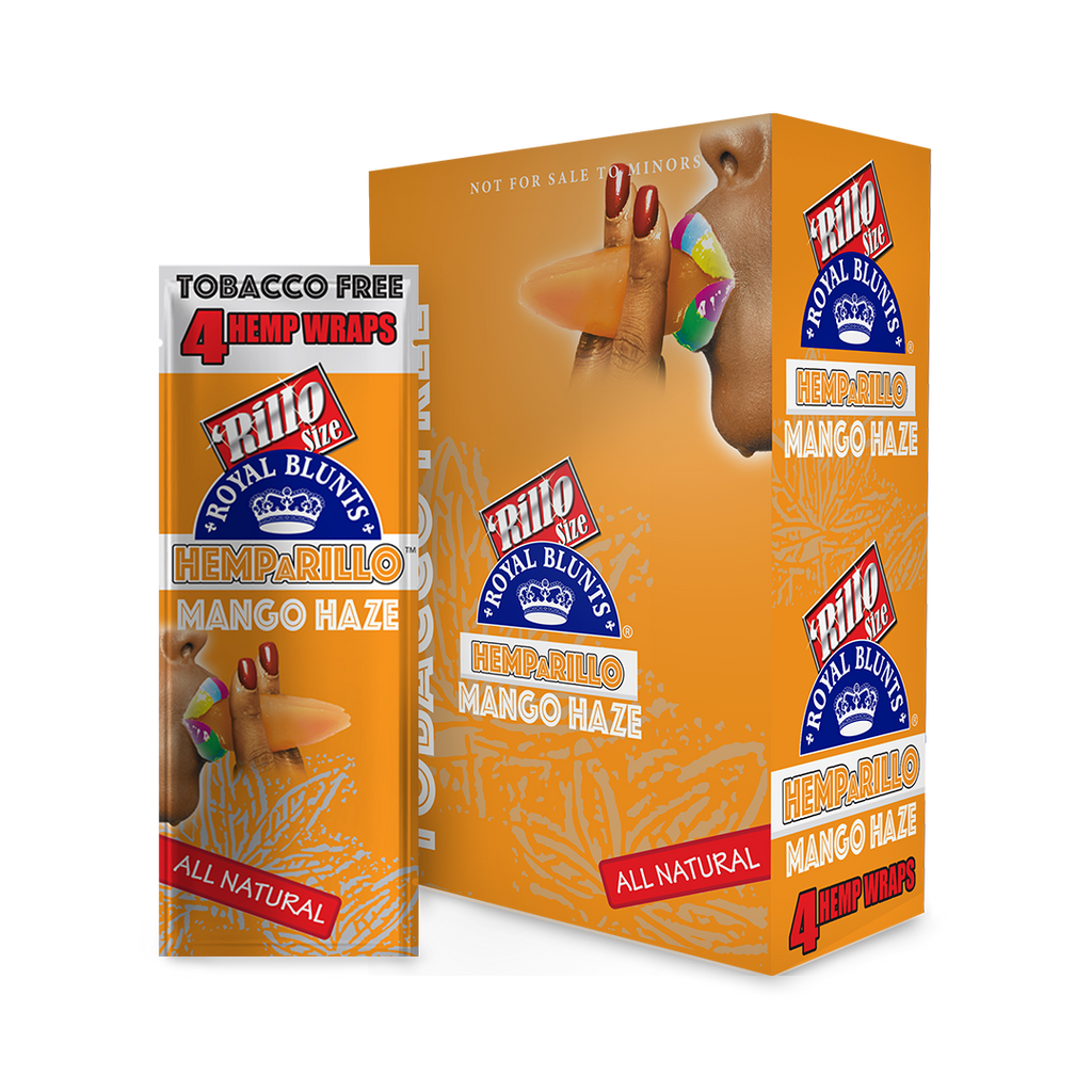 Hemparillo Royal Blunts "Mango Haze" Rillo Size 4 Hemp Wraps - Everyday Smoking 