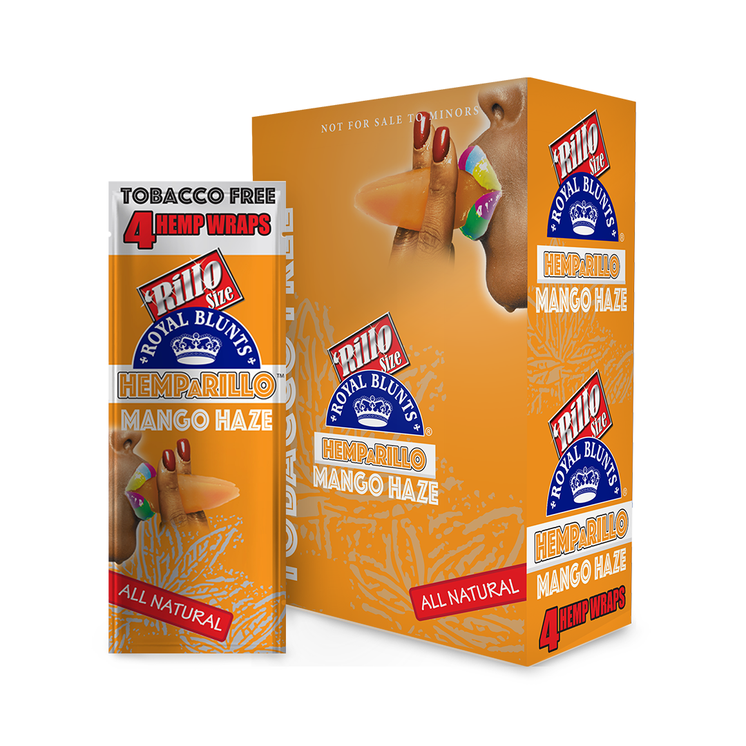 Hemparillo Royal Blunts "Mango Haze" Rillo Size 4 Hemp Wraps - Everyday Smoking 