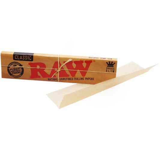 RAW Classic King Size Rolling Papers – Unbleached Natural Papers (32 leaves)
