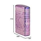 Zippo Purple Ornate Line Art Windproof Lighter - Everyday Smoking 
