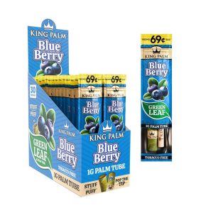 King Palm "Blue Berry" Green Leaf Blunt Wrap - Everyday Smoking 