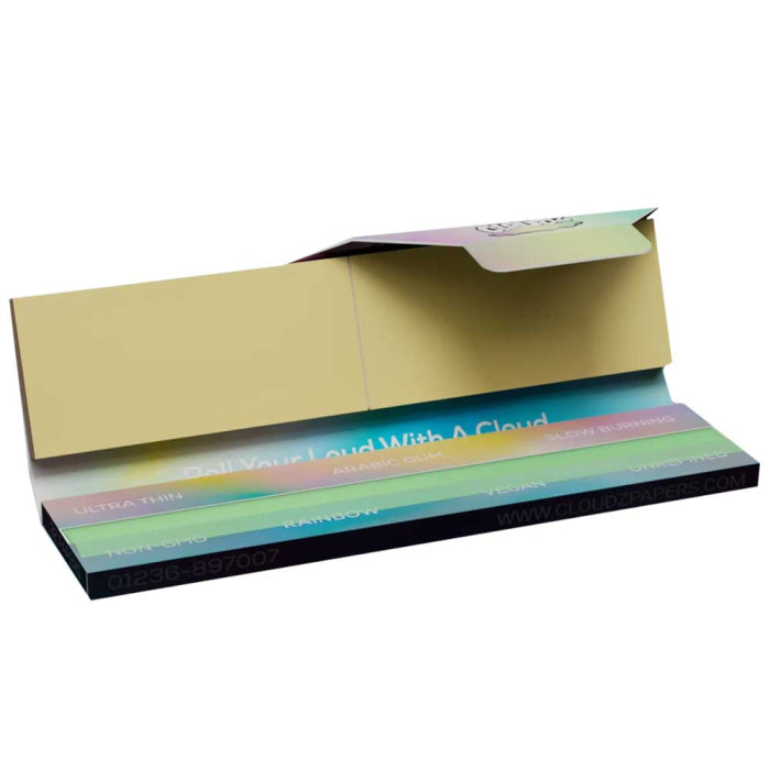 Cloudz Rainbow Kingsize Rolling Paper with Tips - Everyday Smoking 