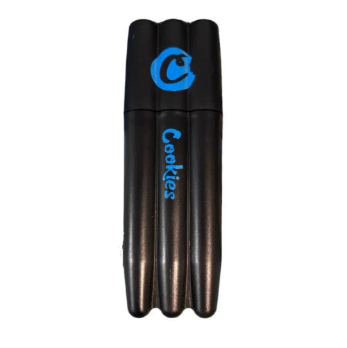Cookies blue triple joint holder black plastic case for three king size slim cones
