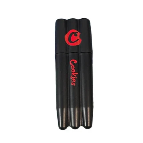 Cookies red triple joint holder black plastic case for three king size slim cones
