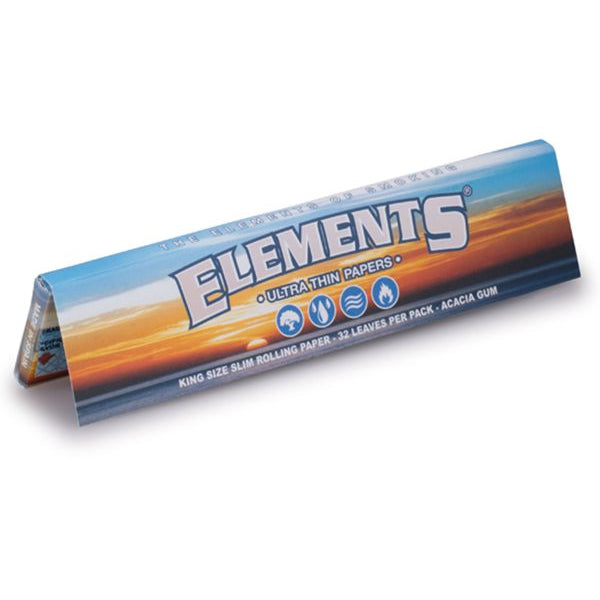 Elements Blue ultra thin kingsize rolling papers acacia gum smooth slow burning pack
