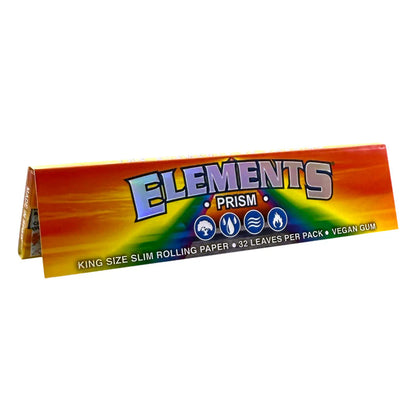 Elements Prism kingsize slim rolling papers rainbow design slow burn vegan gum
