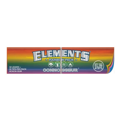 Elements Rainbow Connoisseur kingsize rolling papers with tips rainbow paper pack acacia gum
