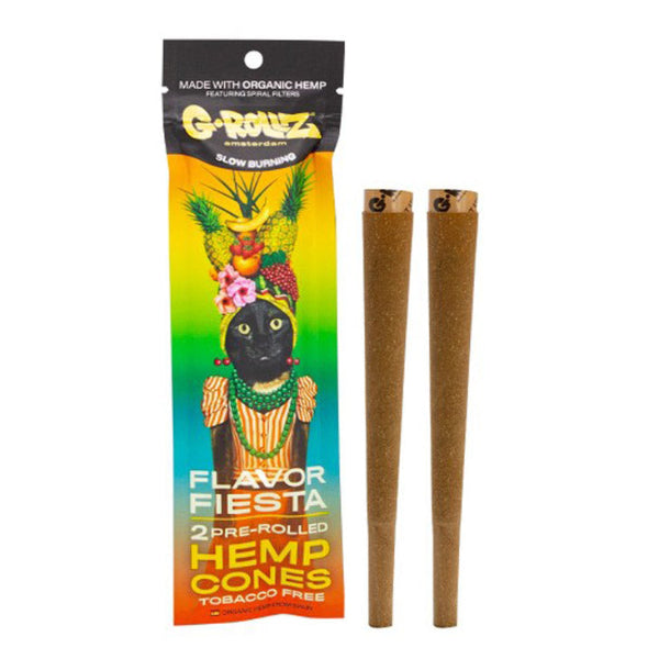 G-Rollz Flavor Fiesta pre-rolled hemp cones tobacco free with spiral filters