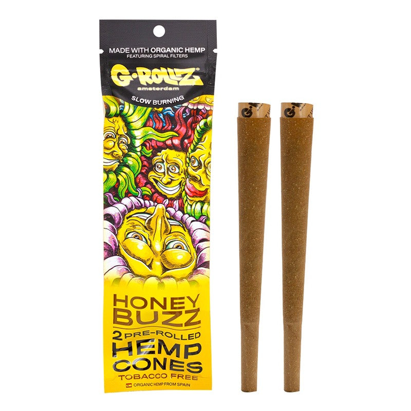 G-Rollz Honey Buzz pre-rolled hemp cones tobacco free with spiral filters