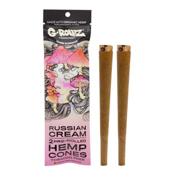 G-Rollz Russian Cream pre-rolled hemp cones tobacco free with spiral filters