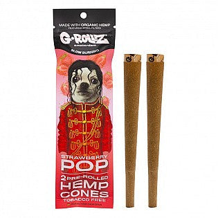 G-Rollz Strawberry Pop pre-rolled hemp cones tobacco free with spiral filters