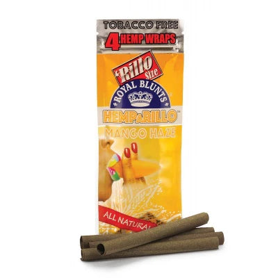 Hemparillo Royal Blunts "Mango Haze" Rillo Size 4 Hemp Wraps - Everyday Smoking 
