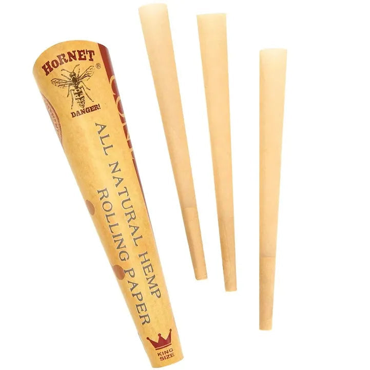 Hornet pack of 3 king size pre rolled hemp cones ready to fill