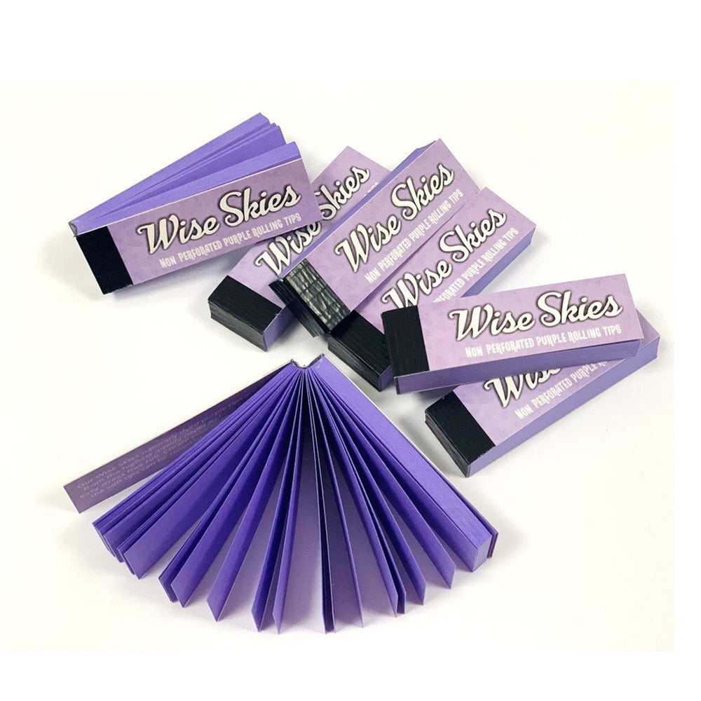 Wise Skies Purple Non Perforated Rolling Tips - Everyday Smoking 