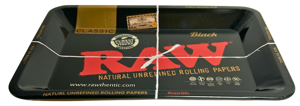 Raw Black Square Small Rolling Tray - Everyday Smoking 
