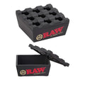 RAW Black Regal Ashtray, a sleek black ashtray from RAW with a stylish design, shown with empty space for cigarettes or ashes.
