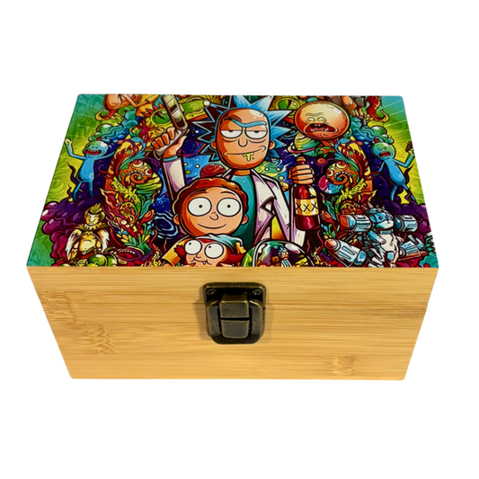 Rick & Morty Small Wooden Rolling Box - Everyday Smoking 