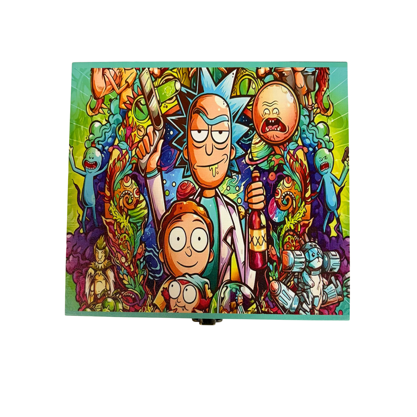 Rick & Morty Large Wooden Rolling Box - Everyday Smoking 