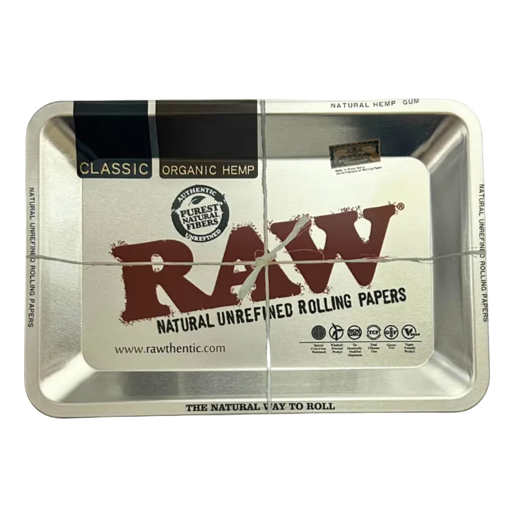Raw Silver Square Small Rolling Tray - Everyday Smoking 