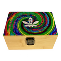 Tie Dye Leaf Small Wooden Rolling Box - Everyday Smoking 
