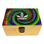 Tie Dye Leaf Small Wooden Rolling Box - Everyday Smoking 
