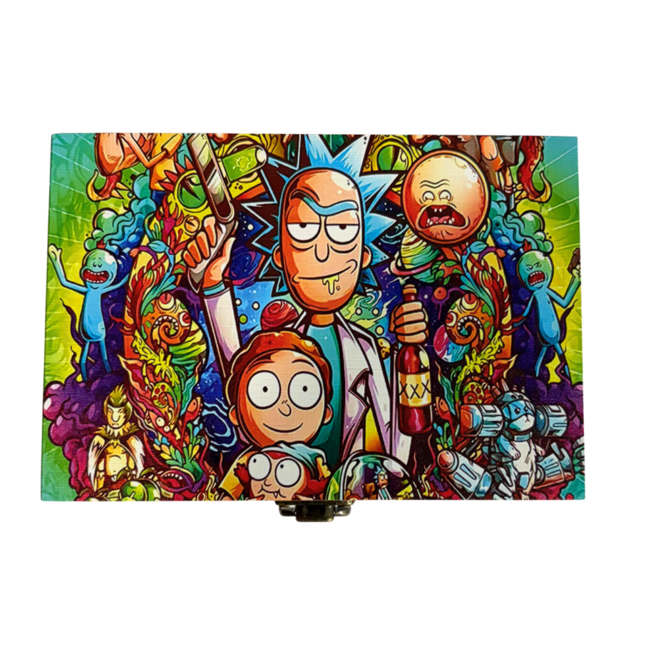 Rick & Morty Small Wooden Rolling Box - Everyday Smoking 