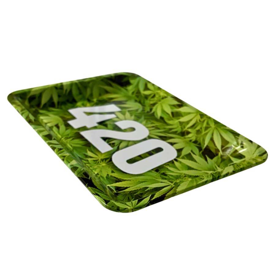 420 Leaf Small Rolling Tray - Everyday Smoking 