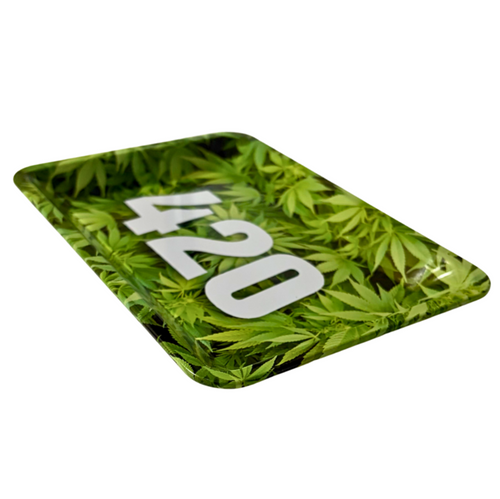 420 Leaf Small Rolling Tray - Everyday Smoking 