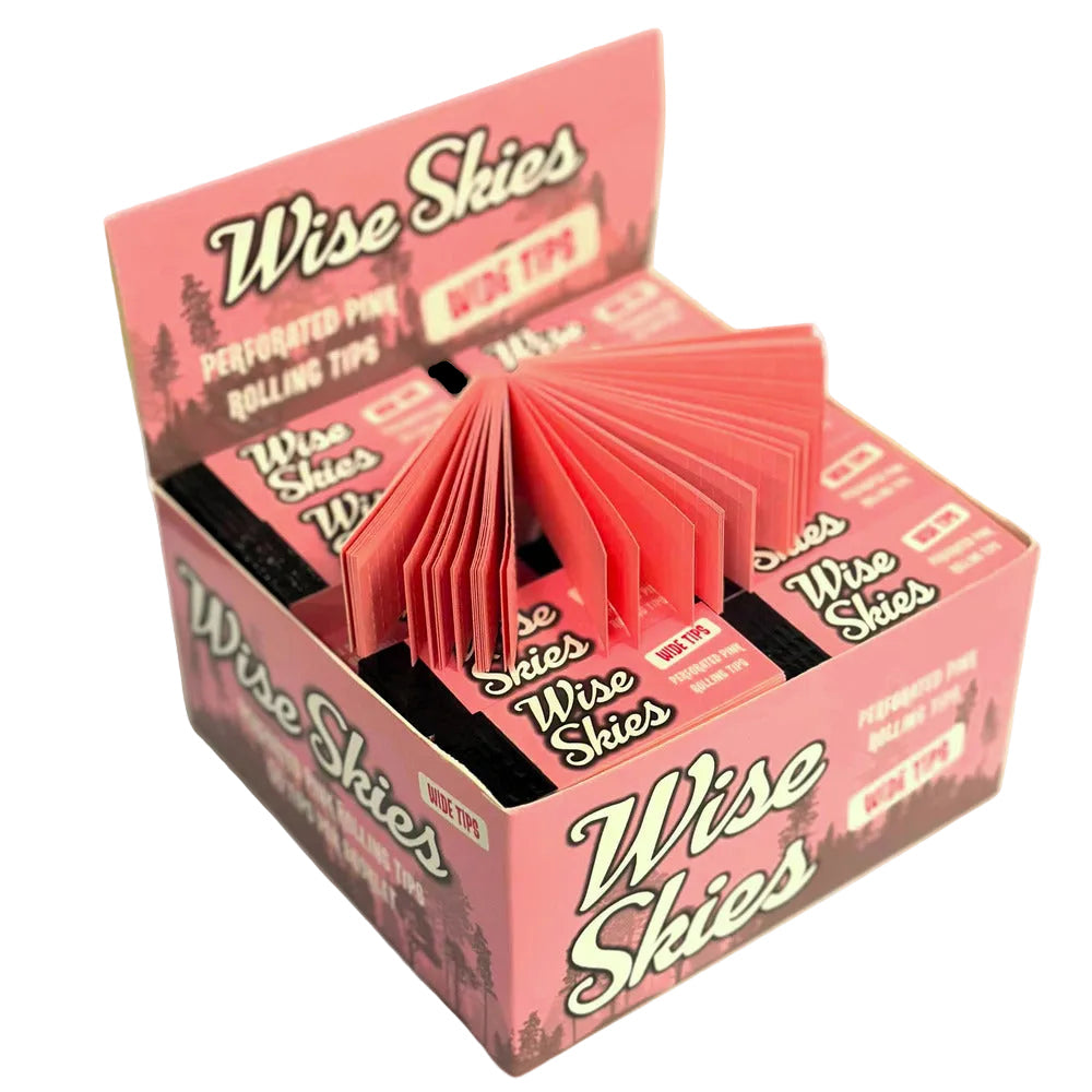 Wise Skies Pink Perforted Wide Rolling Tips - Everyday Smoking 