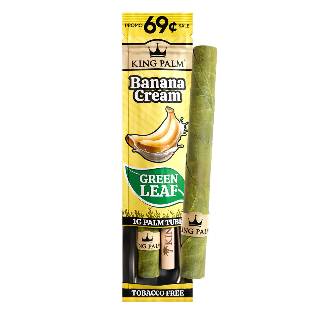 King Palm Banana Cream green leaf blunt wrap 1g palm tube tobacco free