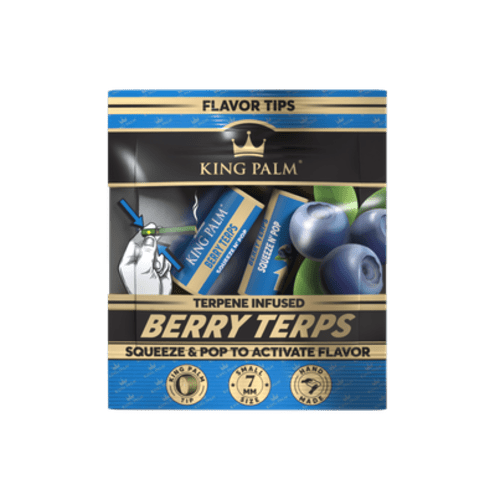 King Palm Berry Terps terpene infused flavour tips with squeeze pop