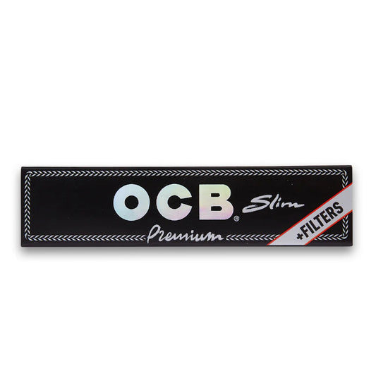 OCB Black Premium Slim kingsize rolling papers with tips ultra thin premium paper pack