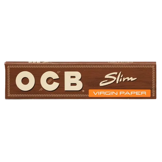 OCB Slim Virgin kingsize rolling papers natural unbleached virgin paper pack