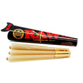 RAW Black pack of 3 king size pre rolled cones made with ultra thin natural rolling paper