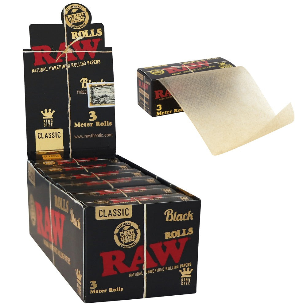 Raw Black Classic 3 Meter Kingsize Rolls - Everyday Smoking 