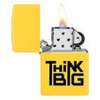 Zippo Think Big Yellow Matte Bold Windproof Lighter - Everyday Smoking 