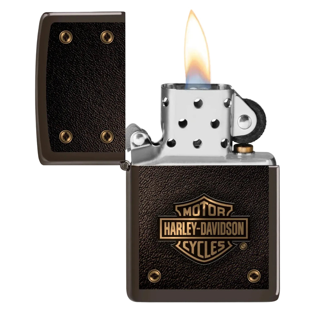 Zippo Harley-Davidson Black and Gold Windproof Lighter - Everyday Smoking 
